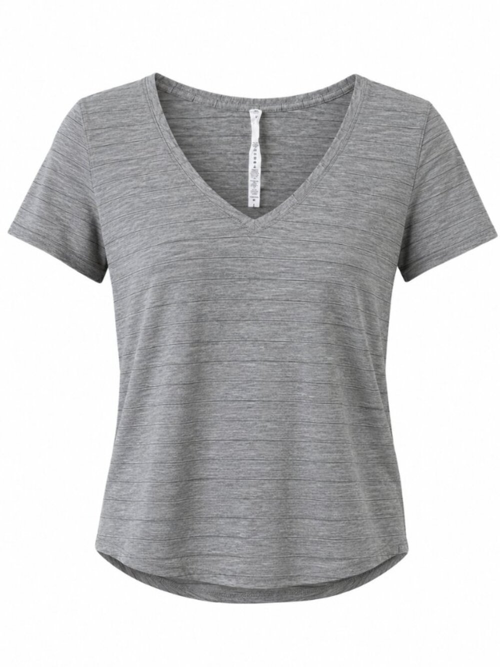 🍋 2/40 Lululemon Love Tee V Short Serve Stripe Heathered Core Grey Grey Sz 2